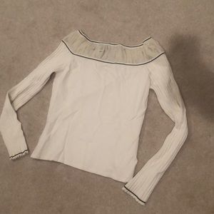 White Boat Neck Sweater 😍